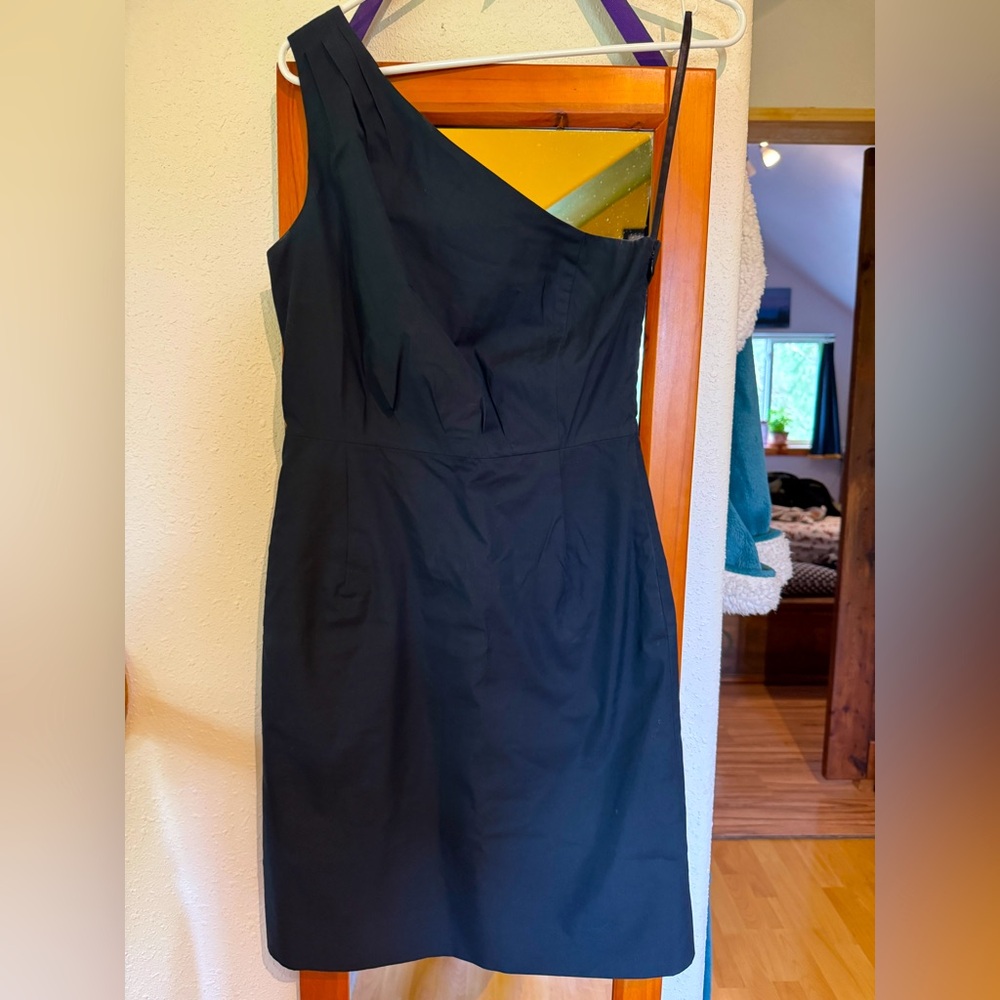 J Crew Navy One-Shoulder Dress